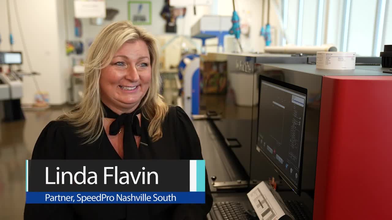 Linda Flavin, Partner at SpeedPro Nashville South, on the EFI Pro 16h+